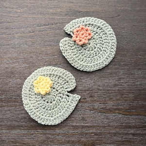 Crochet Lily Pad Coaster Pattern PDF | Cute Water Lily Coasters | Beginner-Friendly Crochet Motif | Instant Download