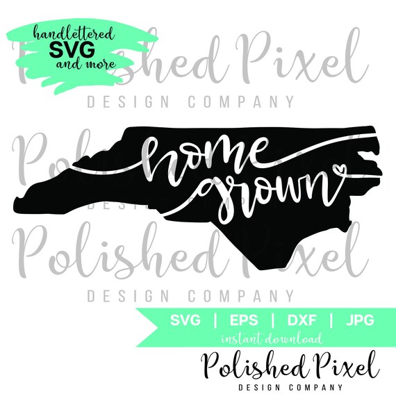 Download Handlettered Nc Home Grown Svg T Shirt Design Nc Svg Cut Etsy