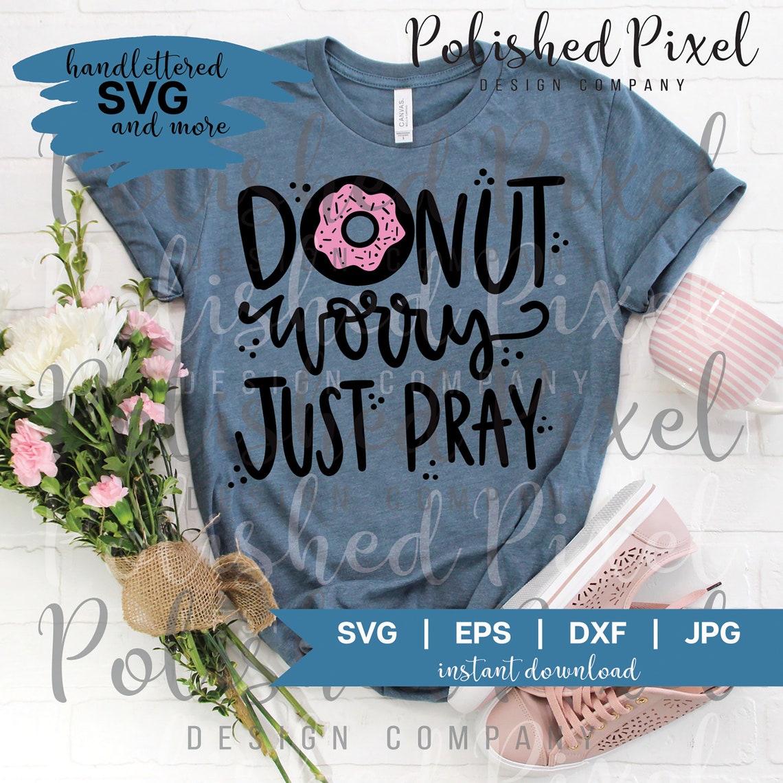 Donut Worry SVG Donut Worry Pray Instead SVG Funny Christian - Etsy