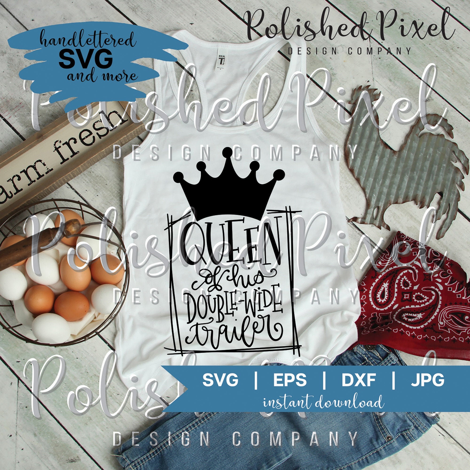 Download Queen Of His Double Wide Trailer Svg Country Music Svg Etsy