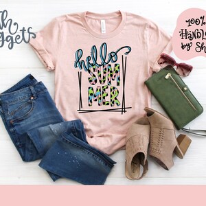 Hello Summer PNG, Summertime PNG, Handlettered PNG, Beach Sublimation Design, Sublimation or Printable, Sublimation Shirt Design