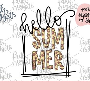 Hello Summer PNG, Summertime PNG, Handlettered PNG, Beach Sublimation Design, Sublimation or Printable, Sublimation Shirt Design