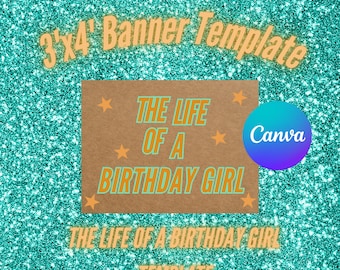 Showgirl Birthday Banner: Life of a Birthday Girl Theme (PDF Template)