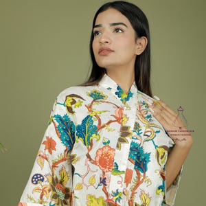 Handmade Cotton Kimono Robe: Tiger Print Beach Cover-Up