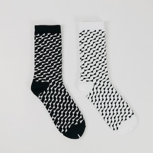 Wearable Art Patterned Socks - Vibrant Pop Artistic Design, 100% Cotton Comfort, 2 Pairs Set for Unique Style