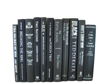 Tan and Taupe Decorative Books Black Home Decor Vintage Books for Home Decor Black Mantel Display