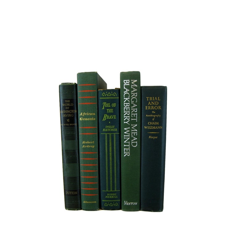 Green Decorative Books Bookshelf Display Shelf Home Decor Etsy
