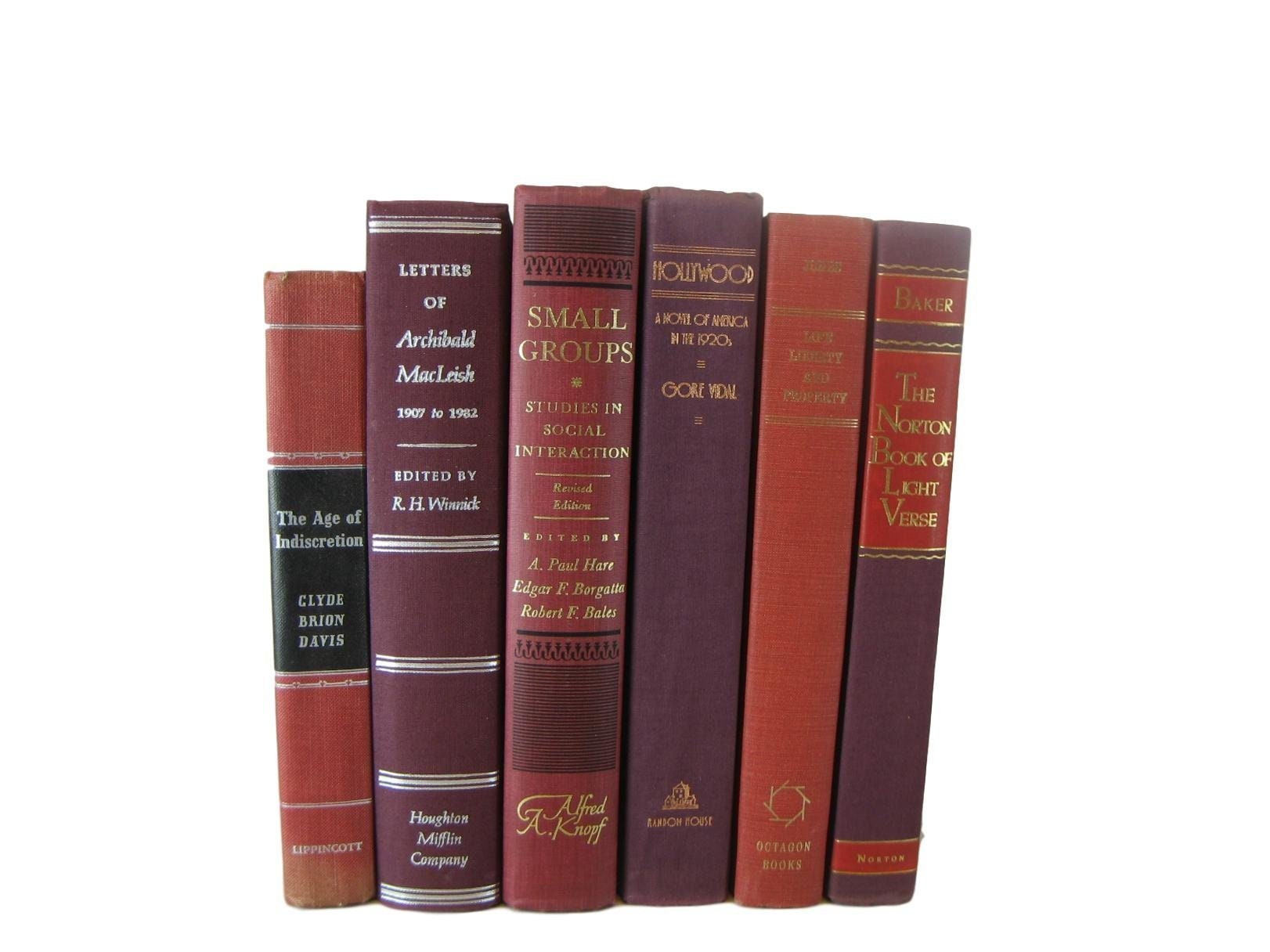Dark Red Decorative Books for Decorating Book Display for - Etsy Finland