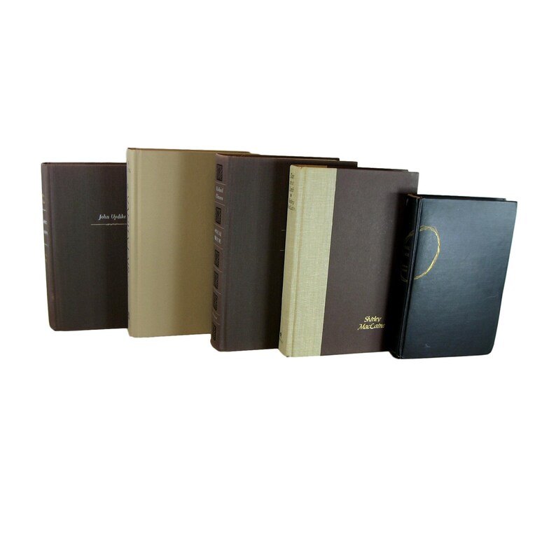 Tan and Taupe Decorative Books Black Home Decor Vintage Books for Home Decor Black Mantel Display