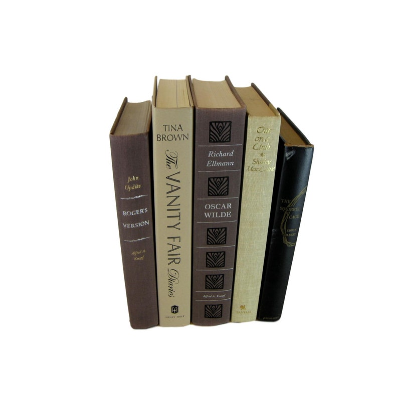 Tan and Taupe Decorative Books Black Home Decor Vintage Books for Home Decor Black Mantel Display