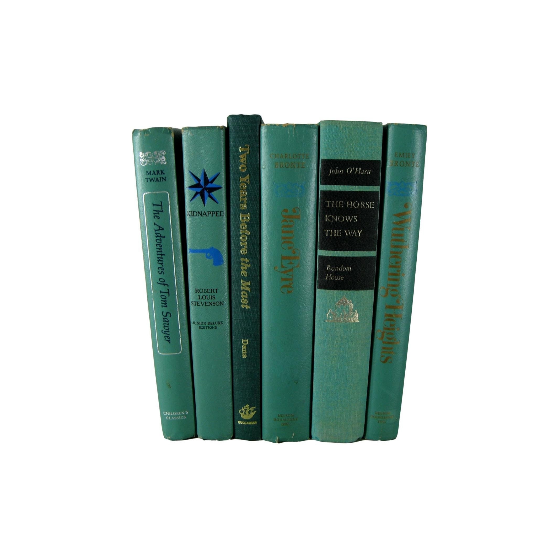 Green Home Decor Decorative Books Stack of Books for Shelves - Etsy