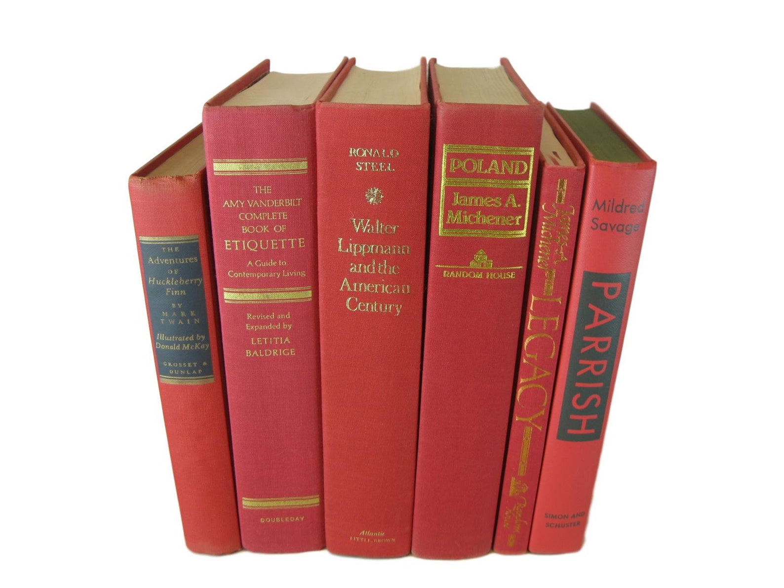 Red Books for Shelf Decor Decorative Books for Display Etsy