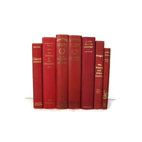 Colección rojo Vintage libros decorativos para decoración de la boda, decoración para el hogar y fotografía Prop