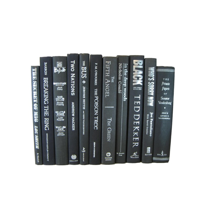 Tan and Taupe Decorative Books Black Home Decor Vintage Books for Home Decor Black Mantel Display