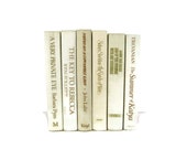 Beige Ivory Decorative Books , Vintage Photo Props , Wedding Decor , Tan Vintage Books ,  Home Decor , Old Books