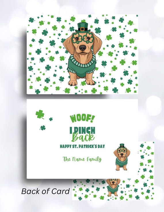 Woof! St. Patrick's Dachshund Digital Greeting Card