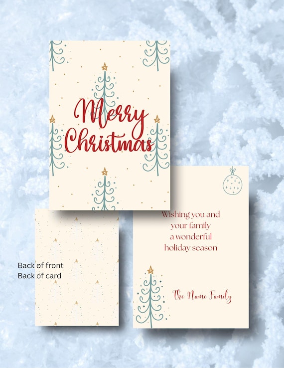 Christmas Trees & Gold Stars w/Red Digital Card