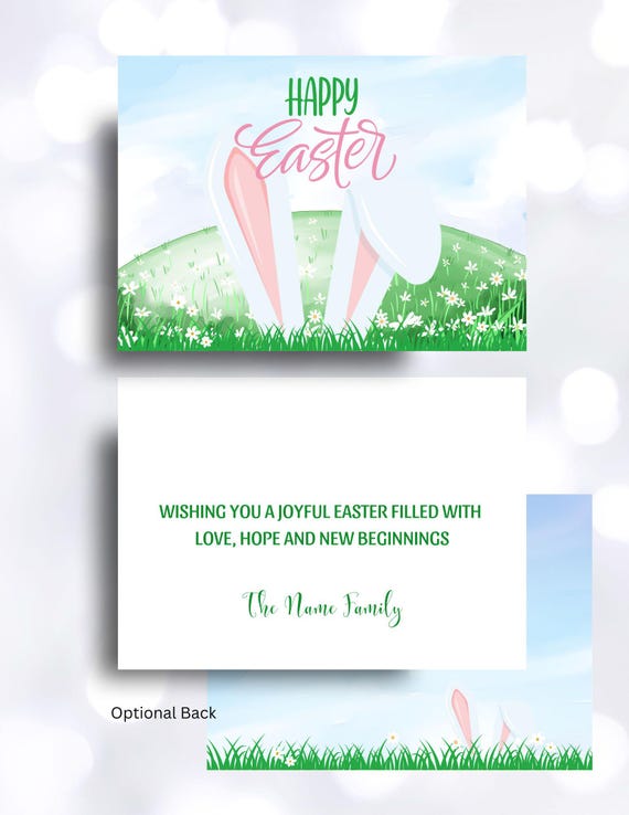 Easter Bunny Ears Digital Greeting Card