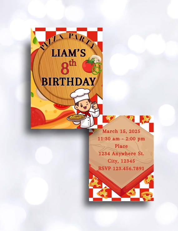 It's A Pizza Party Digital Invitation