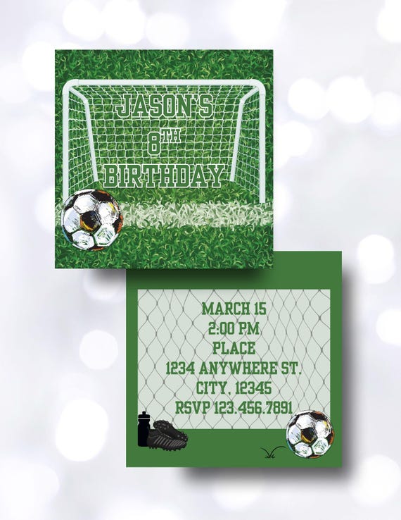 Soccer Digital Birthday Invitation
