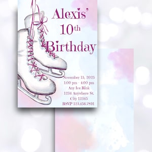 Ice Skating Party Editable Custom Invitation