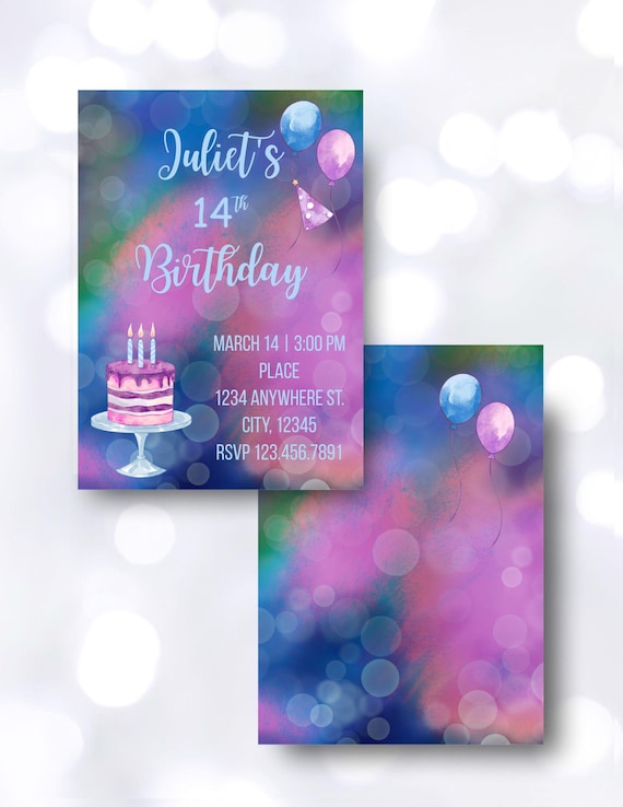 Vibrant Watercolor Halo Digital Invitation