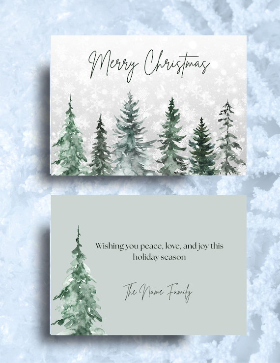 Snowy Christmas Trees Digital Card