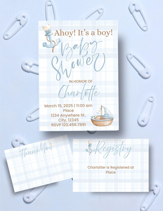Ahoy! It's a Boy! Baby Shower Invitation