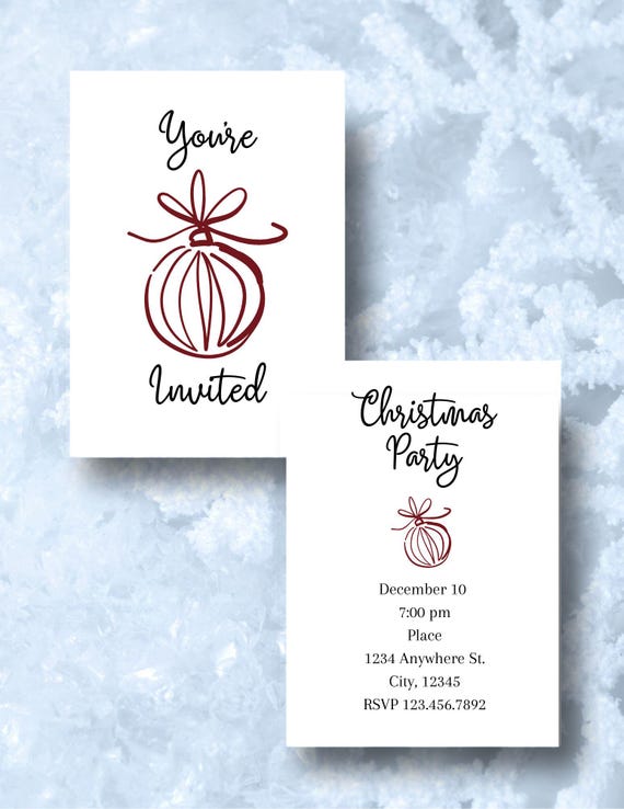Simple Christmas Digital Party Invitation