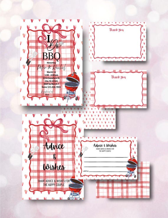 I Do BBQ & Hearts Couples Shower Digital Set