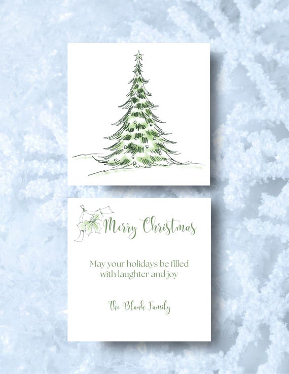 Simple Merry Christmas Tree Digital Greeting Card