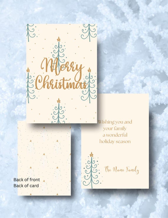 Christmas Trees & Gold Stars w/Gold Digital Card