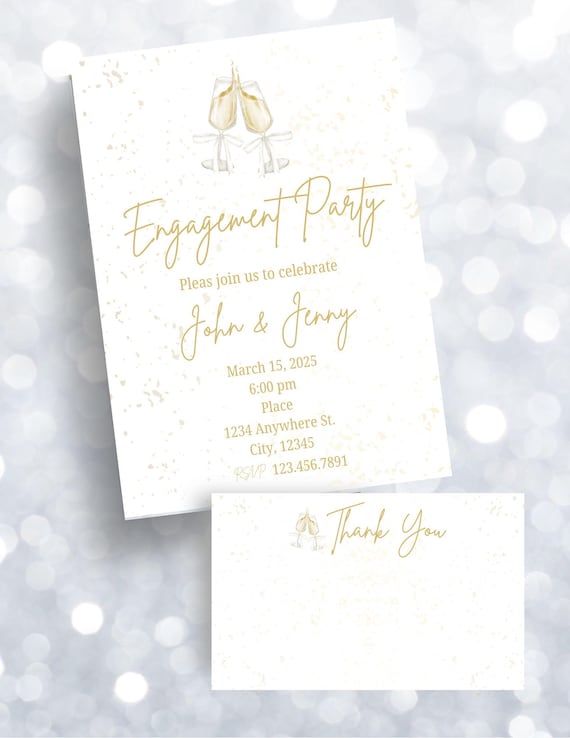 Engagement Party Toasting Editable Custom Invitation