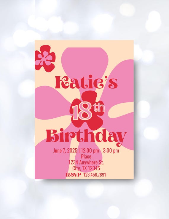 Flower Power Editable Birthday Design