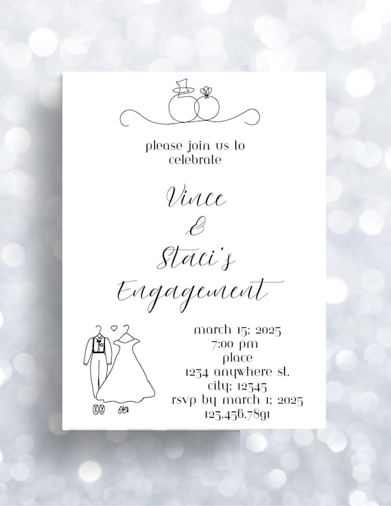 Engagement Party Editable Custom Invitation