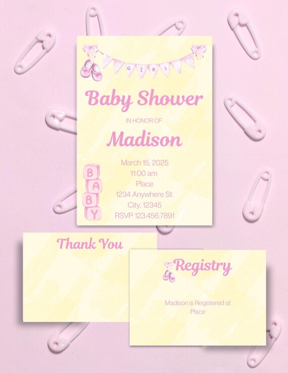 Baby Girl Baby Shower Invitation