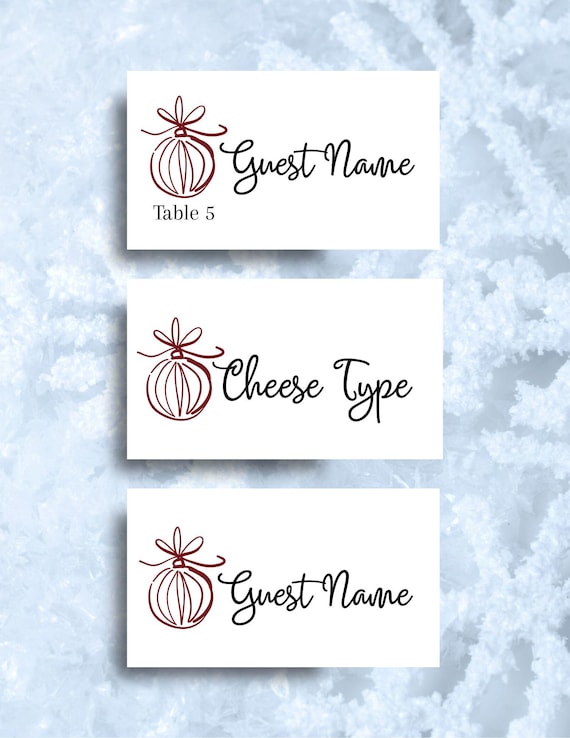 Simple Merry Christmas Digital Place Cards