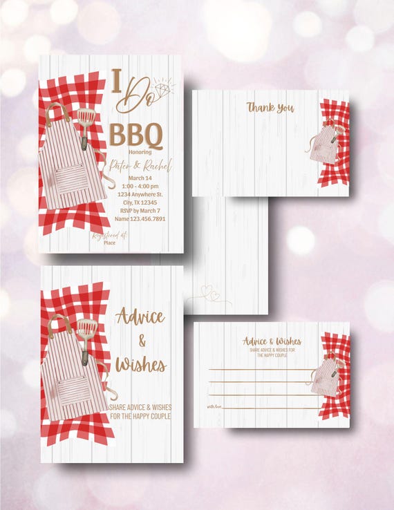 I DO BBQ Apron Couples Shower Digital Set