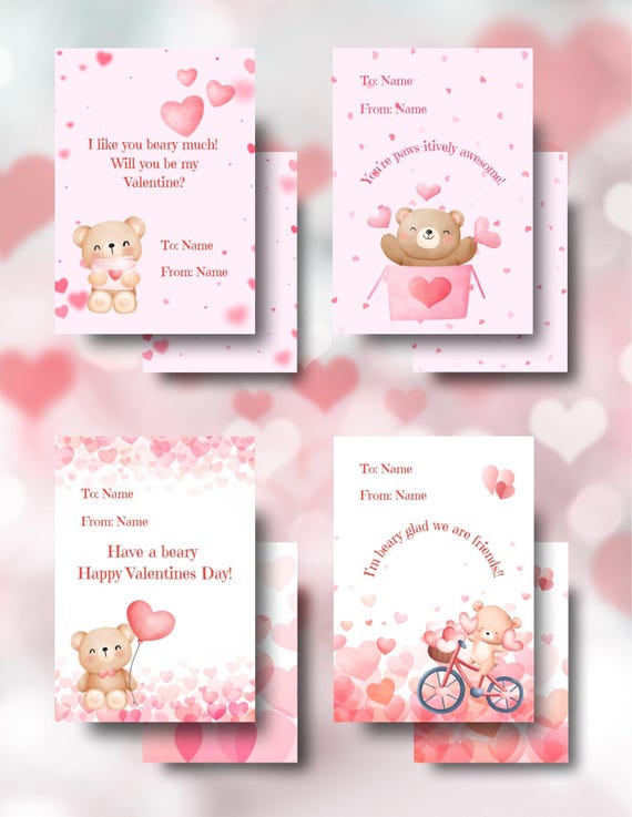 Beary Valentines Digital Cards