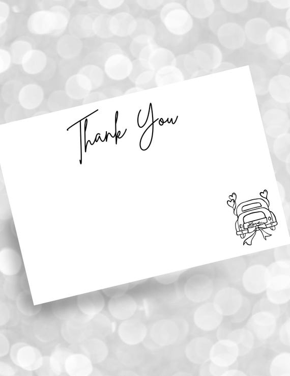 Wedding Thank You Editable Digital Card