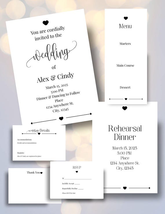 Minimalist Heart Digital Wedding Invitation