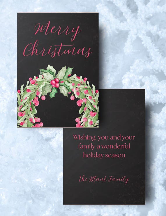 Christmas Wreath Holiday Digital Card