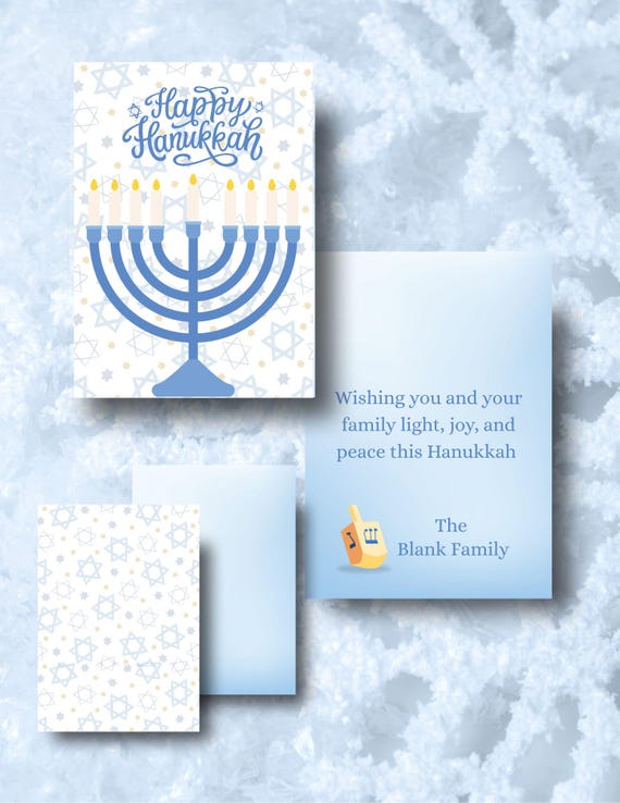 Hannukah Menorah w/Stars Digital Greeting Card