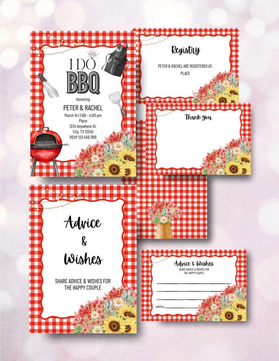 I Do BBQ Couple Shower Digital Set