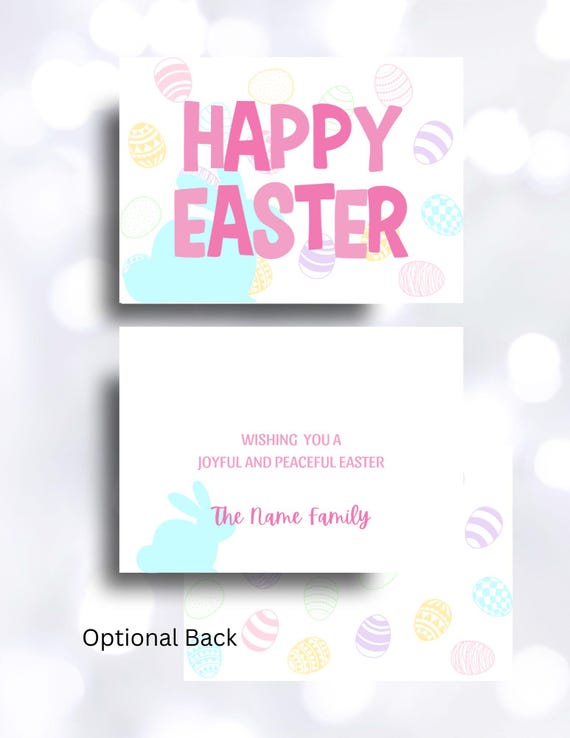 Colorful Happy Easter Eggs Digital Greeting Card