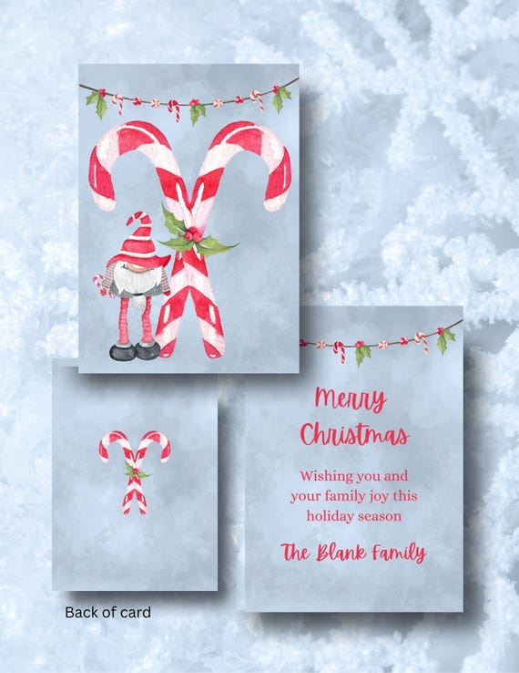 Gnome with Candy Cane Digital Christmas Card
