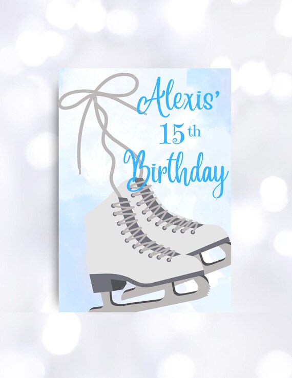 Ice Skating Classic Skates Editable Custom Invitation