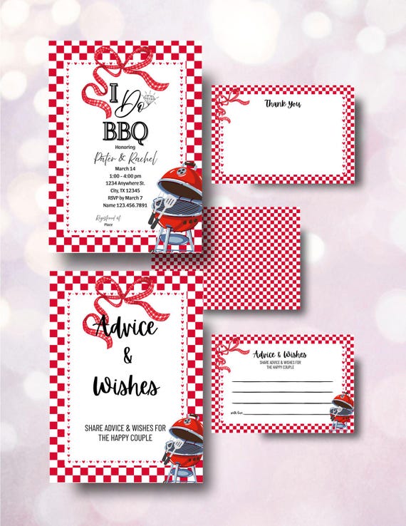 I Do BBQ, Bow & Grill Couples Shower Digital Couples Set