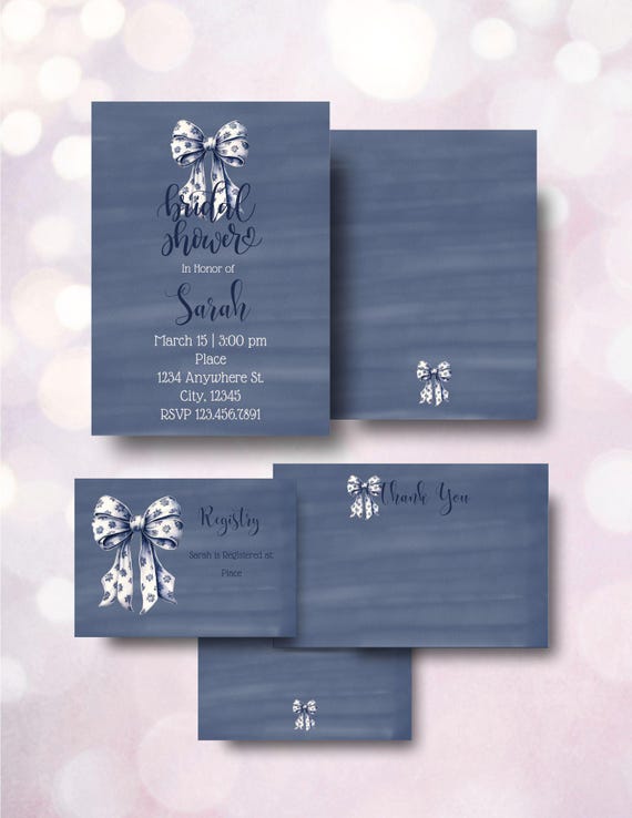 Blue & White Bridal Shower Digital Set
