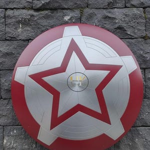Replika tarczy Red Guardian w pełnym rozmiarze, metalowy rekwizyt do cosplayu, tarcza Aleksieja Szostakowa z filmu Marvel: Czarna Wdowa, dekoracja ścienna superbohatera, kostium komiksowy zdjęcie 2